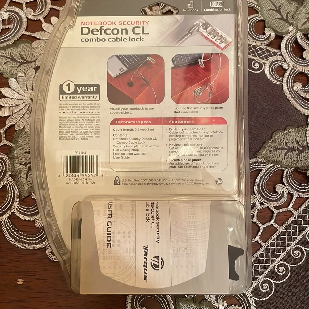 Defcon CL Notebook Combination cable lock New in Package